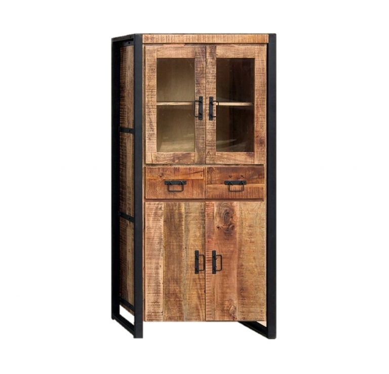 Vitrinekast Britt mango 115 x 45 x 180(h) cm