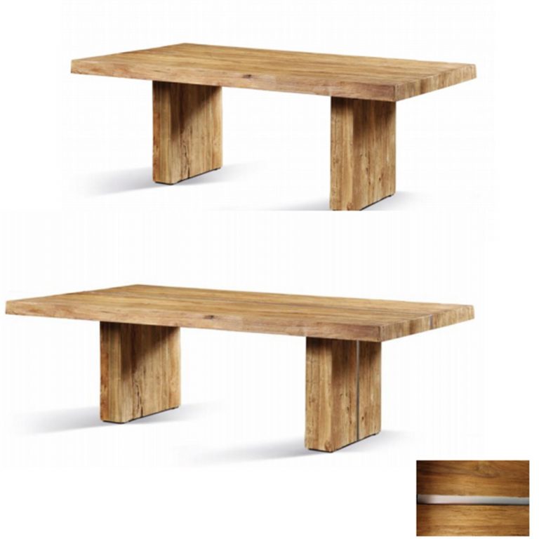 Teak Eettafel Banda met strip 220-280cm – 220 cm