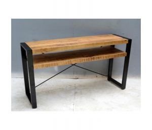 Industriële Console table Mango 120 cm met twee planken