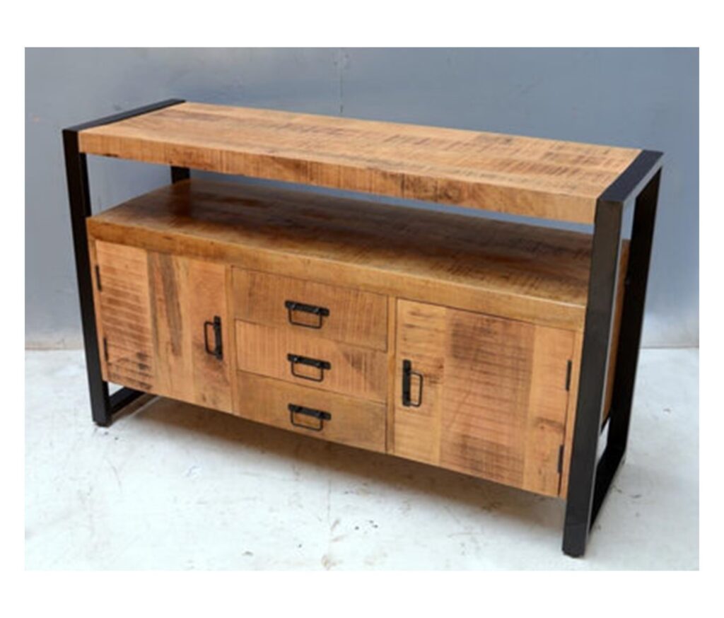 Industriële Dressoir Britt Mangohout 135 cm met Lades