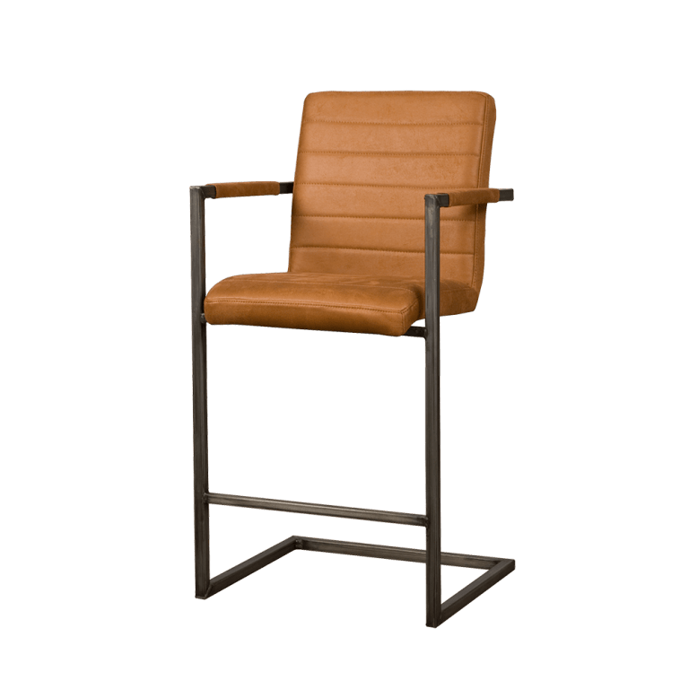 Barstoel Rocca met armleuning – Cognac