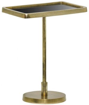Rechthoekige tafel antique goud&zwart glas