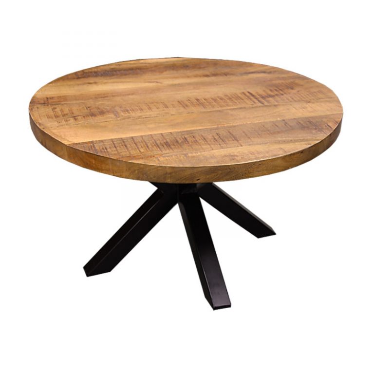 Salontafel Kyara rond 80 cm Mangohout met spinpoot