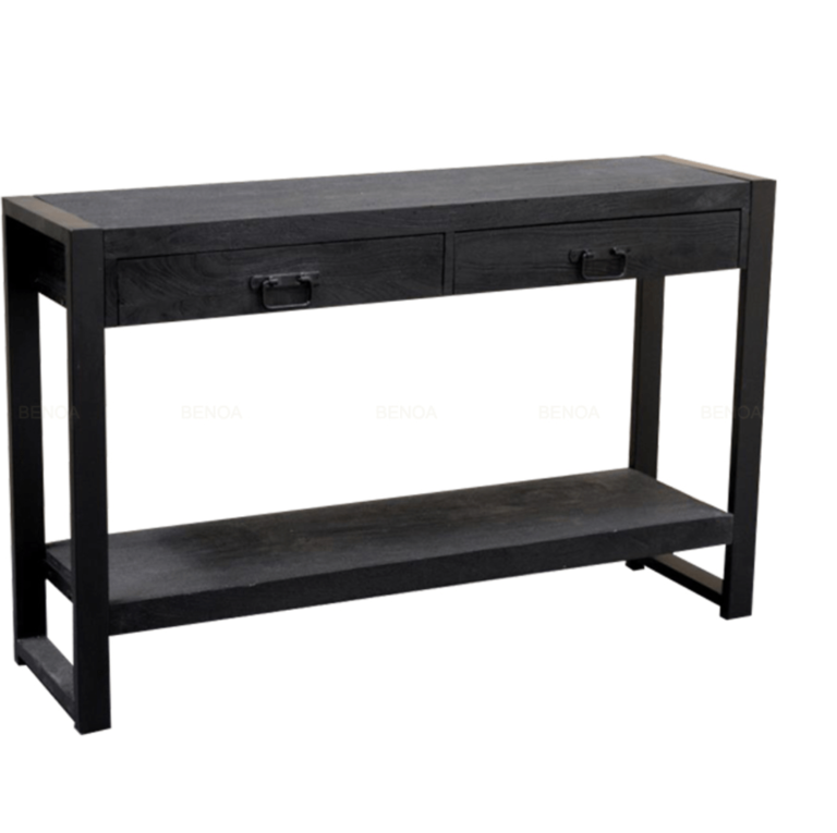Sidetable Britt Black Mango 120 cm zwart