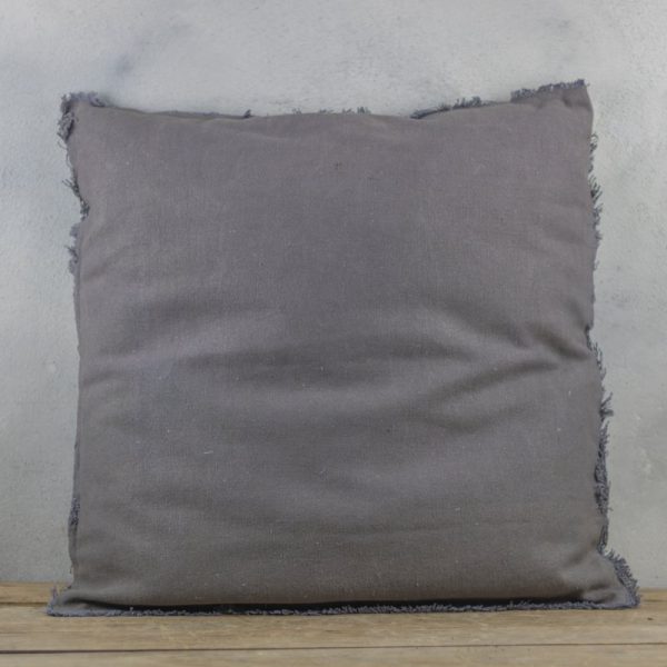 Kussen 60 x 60 cm stonewash grijs kleur