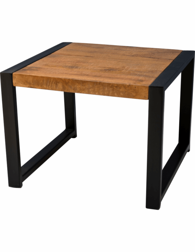 Bijzettafel Britt 60 x 60 x 45(h)cm mango industrieel