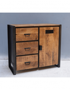 Dressoir Luna industrieel 3 laden 1 deur