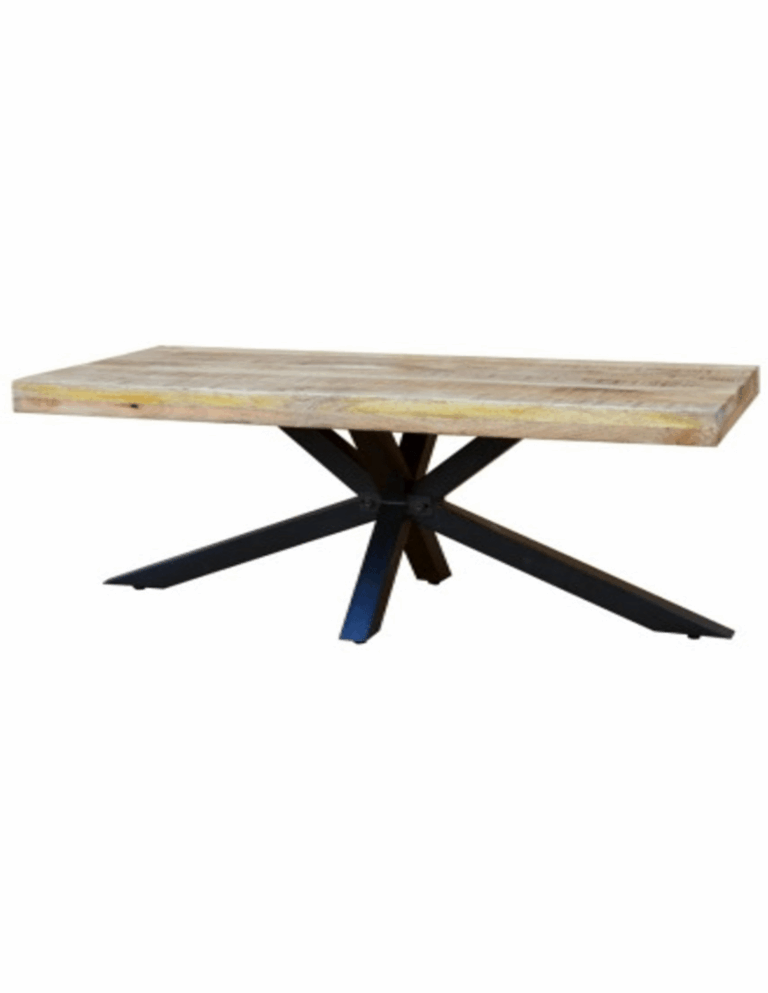 Mango Salontafel 3+3 blad met spinpoot 120cm industrieel