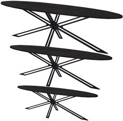 Yana elipse dining table black 180 220