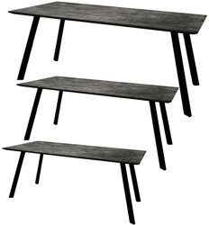Eettafel Berlin Mangohout Zwart 120-240cm – 180 cm, 90 cm