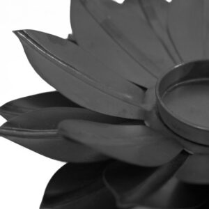 Waxinehouder lotus zwart 15 cm