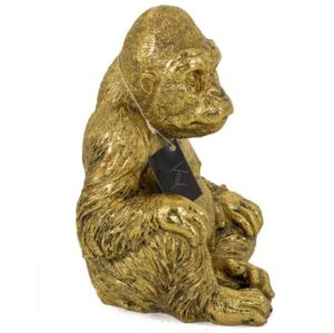 Beeldje Gorilla goud 21(h)cm