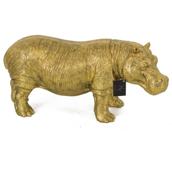 Beeld Nijlpaard goud 41(h) cm