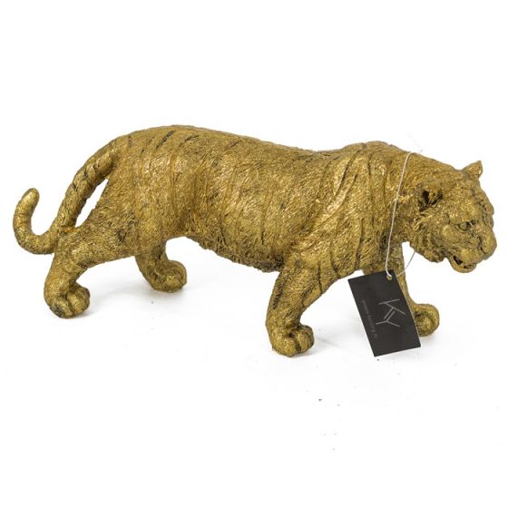 Beeldje luipaard goud 27 cm