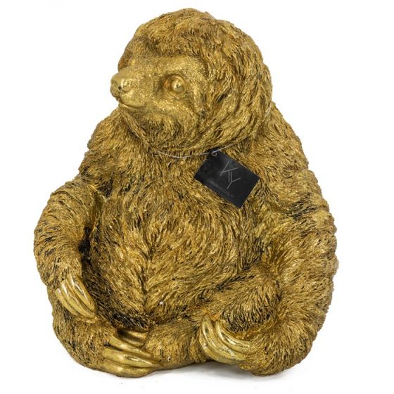 Beeld Sloth goud 28 cm