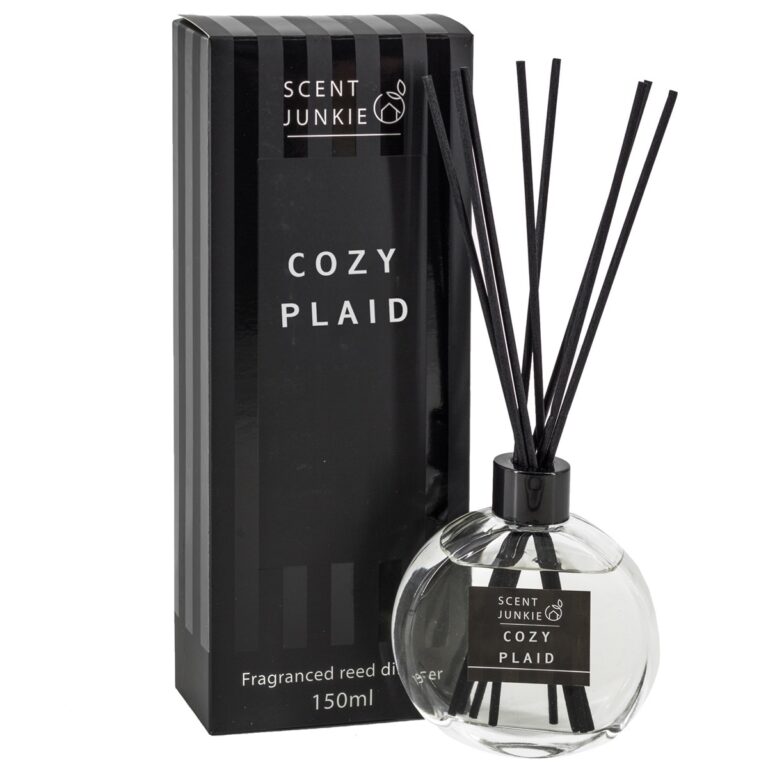 Geurdiffuser cozy plaid met stokjes 150ml