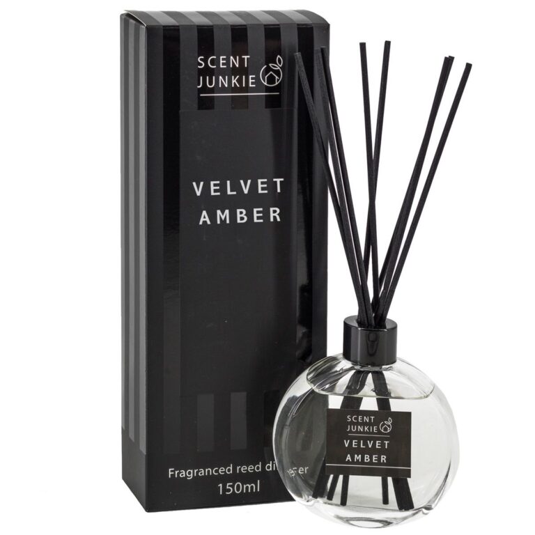 Geurdiffuser velvet amber met stokjes 150ml