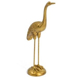 Decoratie Kraanvogel goud(13x6x25cm)
