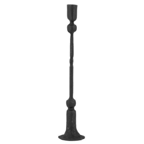 Zwartkleurige kaarsenstandaard (7x34cm)