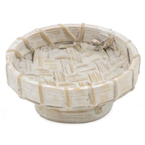 Bamboo schaaltje whitewash (9x9x3cm)