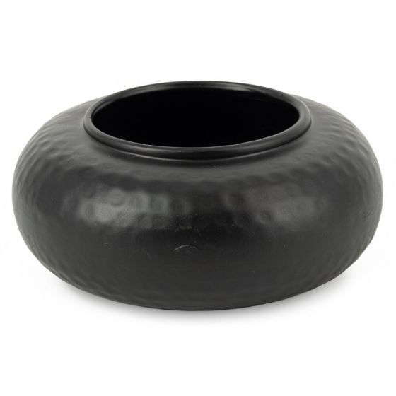 Metalen ronde zwarte Vaas(9x13x21cm)