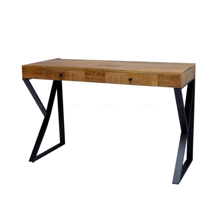 Bureau mangohout met 2 lades 120 cm