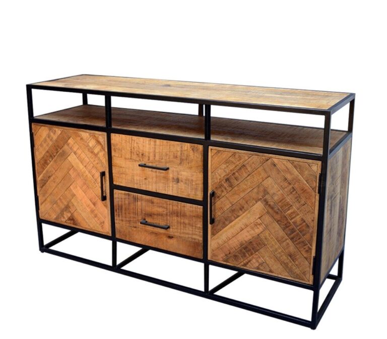 Dressoir Jax 150cm naturel Industrieel visgraat motief