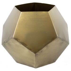 goudkleurige metalen geometrisch Vaas ( Gert Willigenburg)