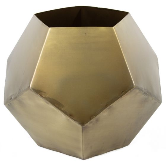 goudkleurige metalen geometrisch Vaas ( Gert Willigenburg)