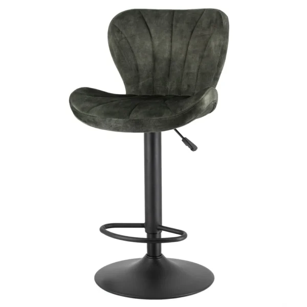 Barstoel Nate in stof velvet dark green