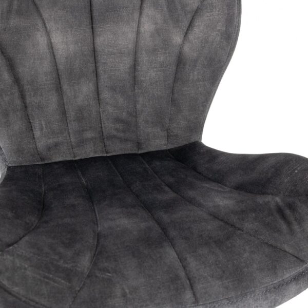 Barstoel Nate in stof velvet dark grey
