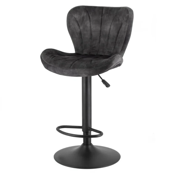 Barstoel Nate in stof velvet dark grey