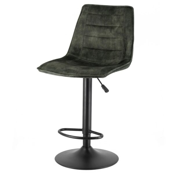 Barstoel Nikos in stof velvet dark green
