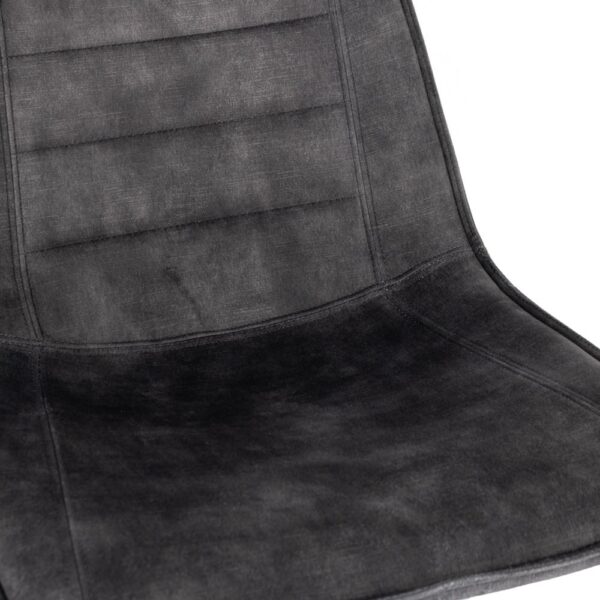 Barstoel Nikos in stof velvet dark grey