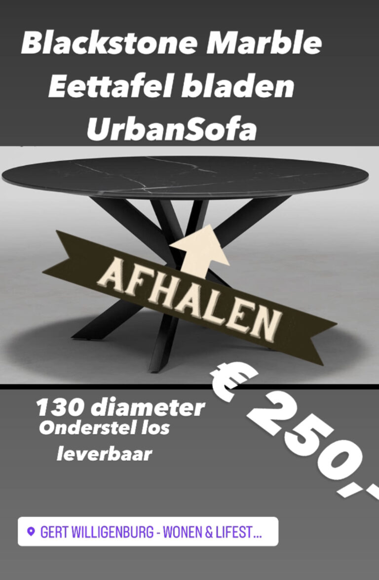 Eetkamerbladen 130 cm BlackStone Marble UrbanSofa