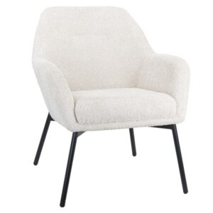 Fauteuil Ruby in stof teddy wit