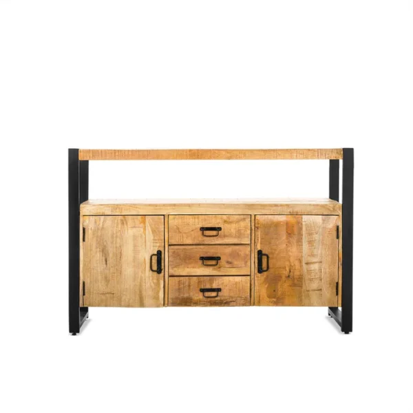 Industriële Dressoir Britt Mangohout 135 cm met Lades