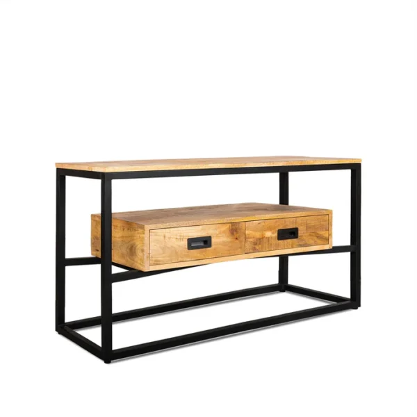 Salontafel Len mango industrieel twee laden