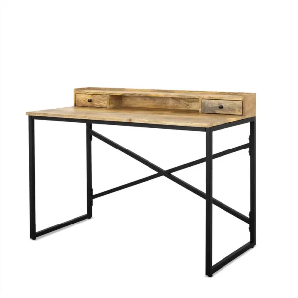 Bureau van mangohout met 2 laden 120cm