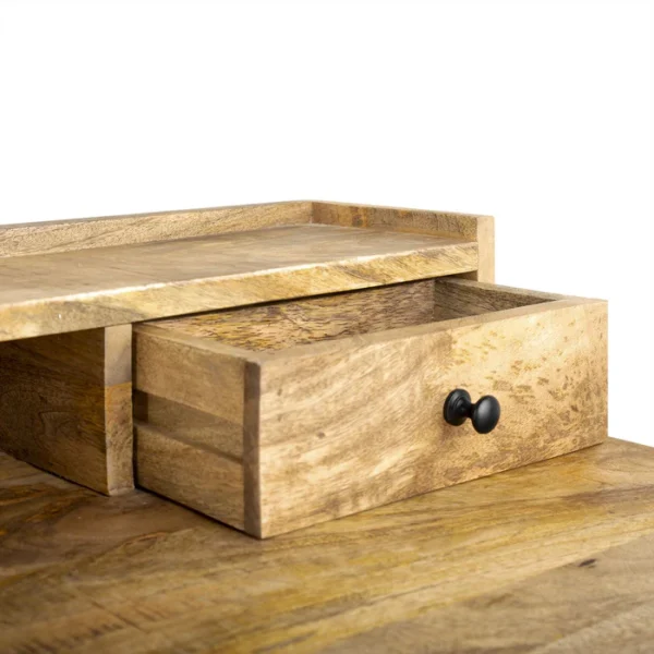 Bureau van mangohout met 2 laden 120cm
