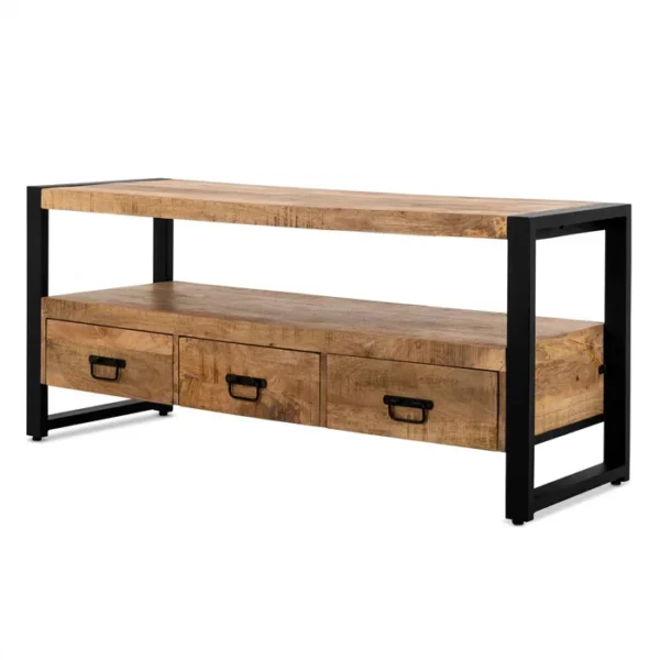 TV meubel mangohout 3 lades