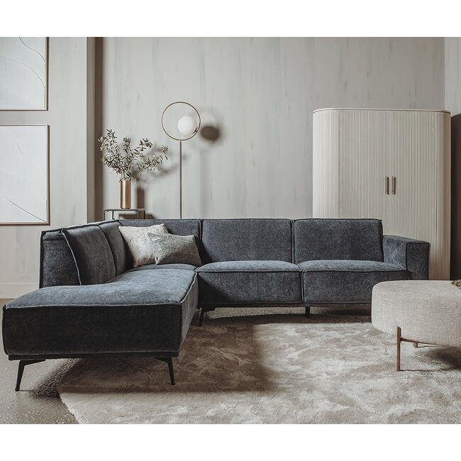 Bank Leeds 2,5 zits met ottomane Links City 120 Beige – Tower Living Bank Leeds – 2,5 zits + ottomane Links – City 464 Zwart blauw