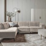 Tower Living Bank Leeds - 2,5 zits + chaise longue Links - City 120 Beige