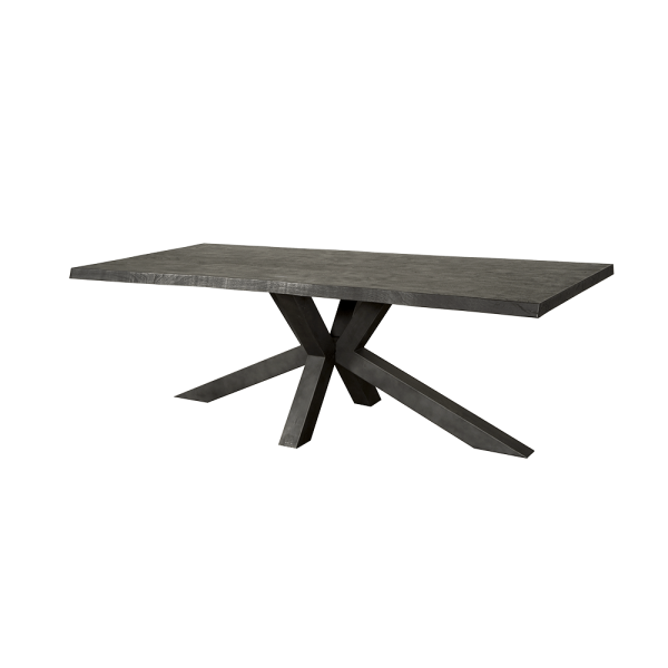 Eettafel Sovana zwart spinpoot – Lengte 260 Breedte 100 Hoogte 78 cm