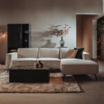 Tower Living Bank Leeds - 2,5 zits + chaise longue Rechts - City 120 Beige