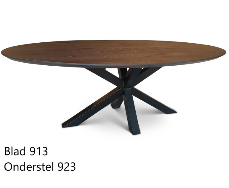 Eetkamertafelblad eikenhout ovaal met facetrand 160-260cm – 260 x 120 cm