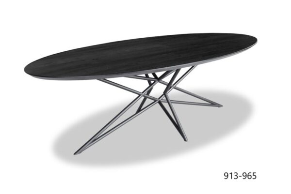 Eetkamertafelblad eikenhout ovaal met facetrand 160-260cm