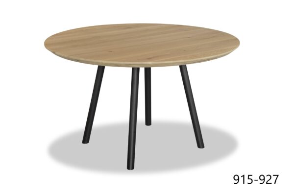 Eetkamertafelblad eikenhout rond met facetrand Ø120-150cm