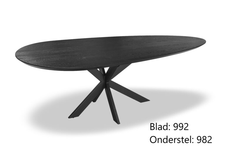 Eetkamertafelblad eikenhout druppel met facetrand 180-240cm – 240 x 110 cm