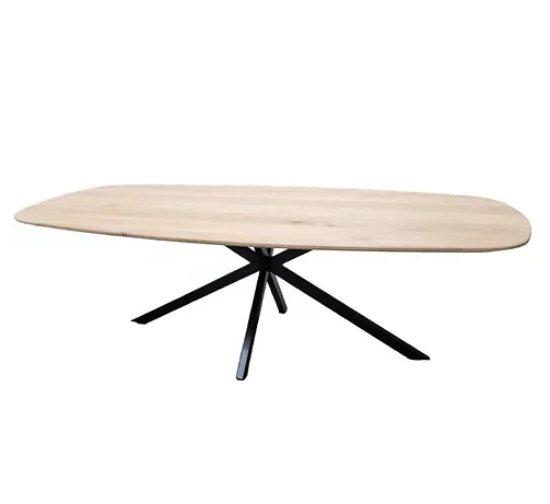 Salontafel Deens-ovaal eikenhout facetrand